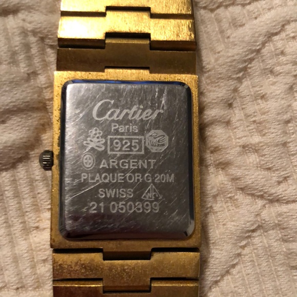 Men’s luxury VTG Cartier argent Swiss rare Gold finish diamonds Watch - Picture 5 of 8